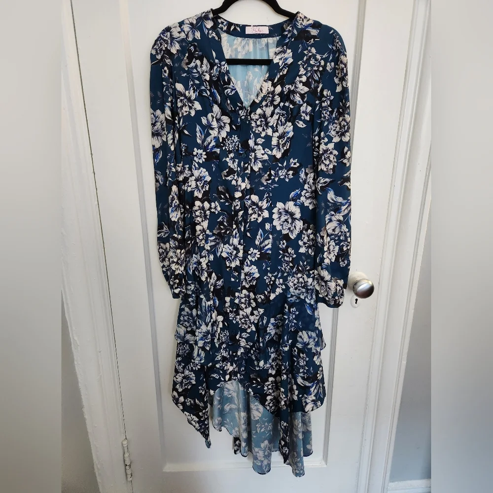 Parker Size S Floral High-Low Flowy Dress - Picture 5 of 10